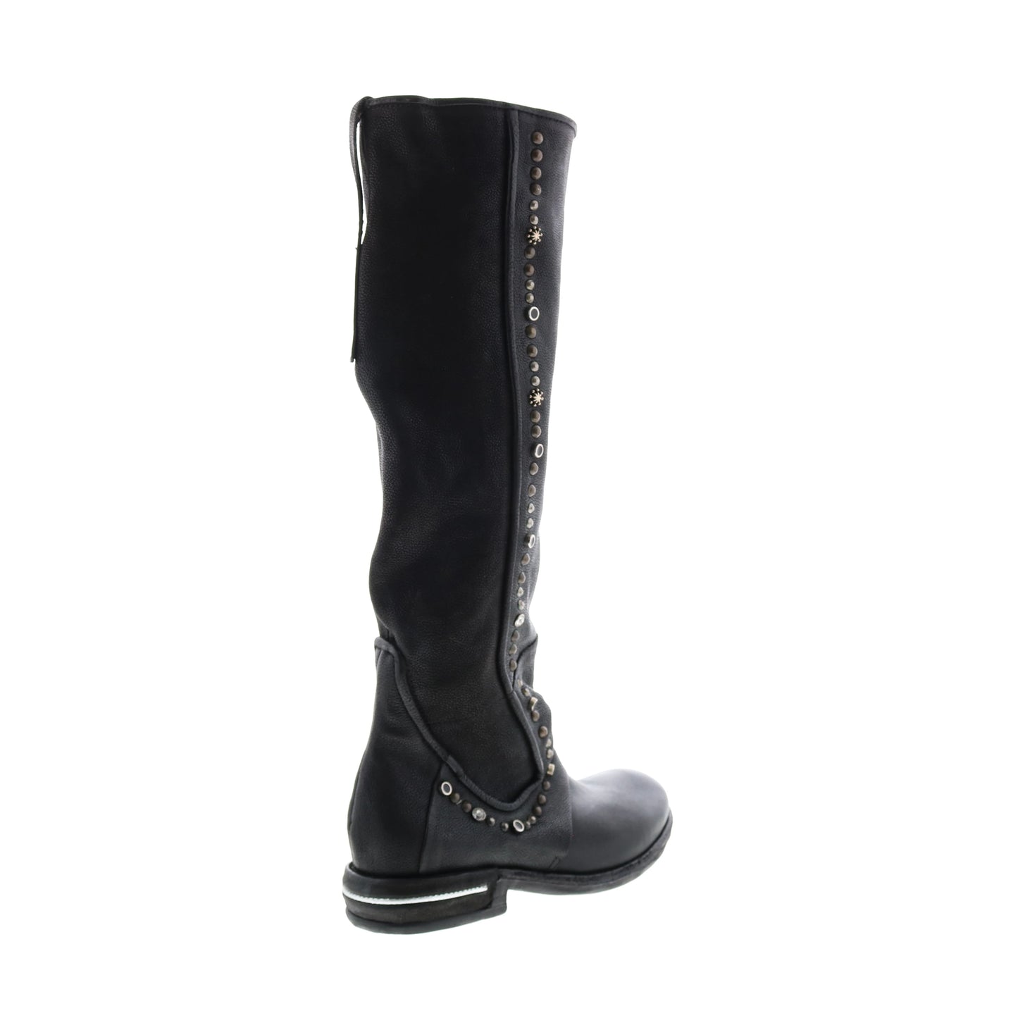 Tye 516338-201 Womens Black Leather Zipper Knee High Boots