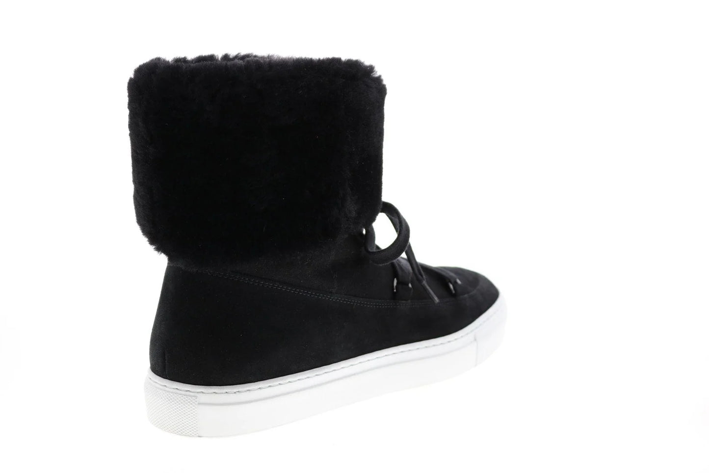 Aquatalia Valarie Suede Shearling Womens Black Suede Zip Laced Boots