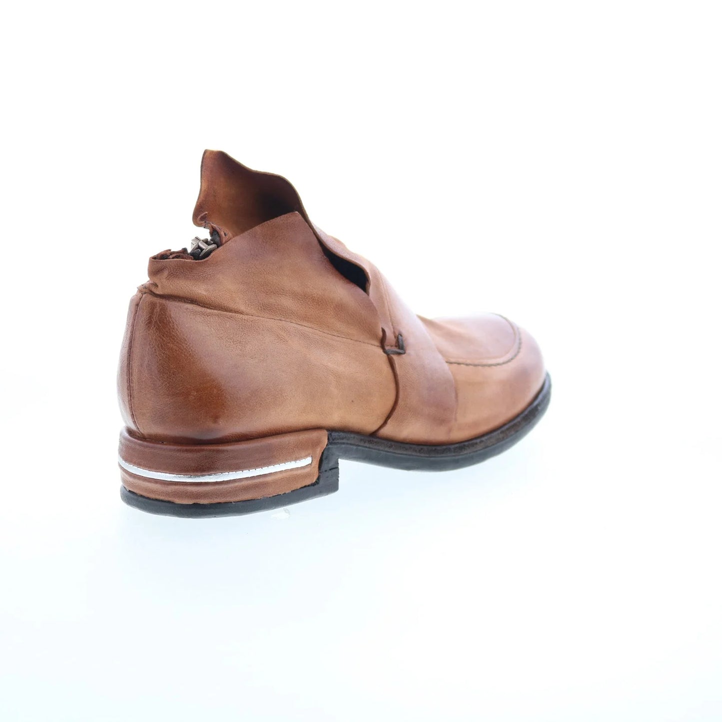Tilden Womens Brown Leather Zipper Loafer Flats Shoes