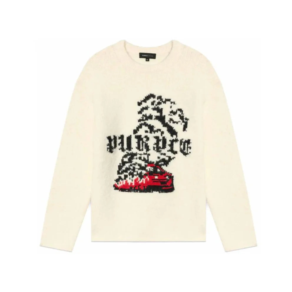 Purple Smoke Show Sweater - Beige