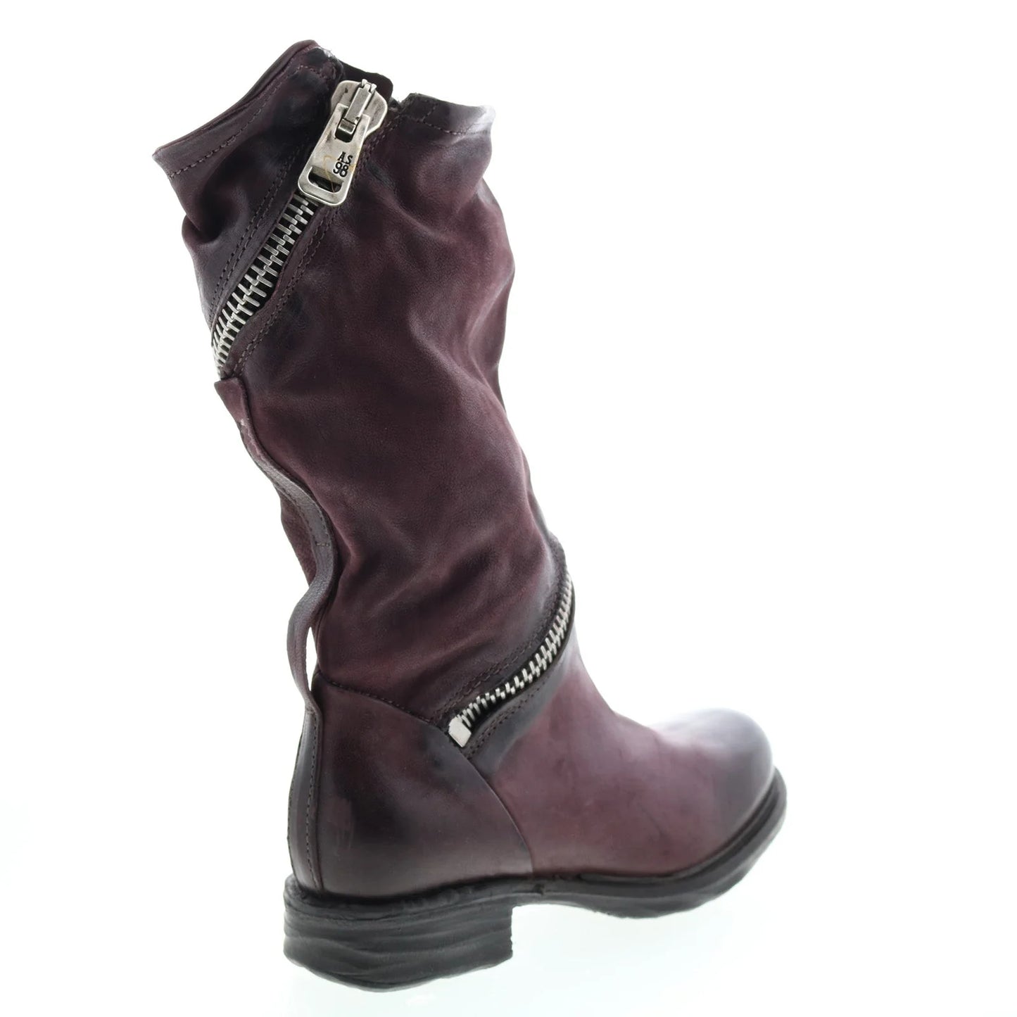 Siggs 259373-101 Womens Burgundy Leather Zipper Mid Calf Boots