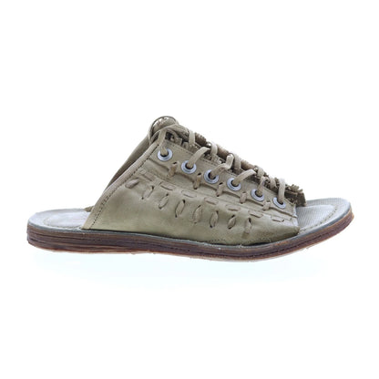 Regis A16032-101 Womens Green Leather Sandals Shoes