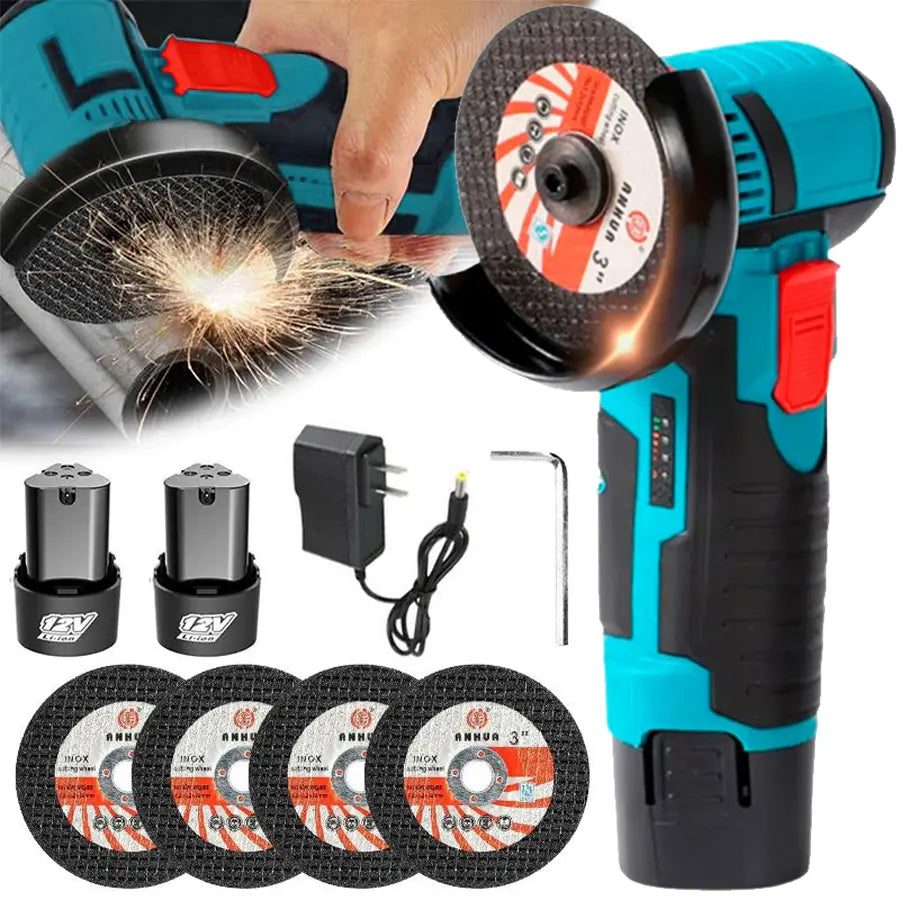 Cordless Brushless Angle Grinder Kit with Cutting, Grinding & Polishing Accessories