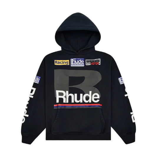 Rhude Petrol Patch Hoodie - Vintage Black