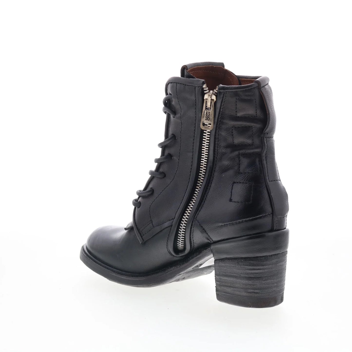 Jalen Womens Black Leather Lace Up Ankle & Booties Boots
