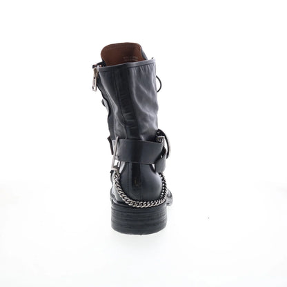 Faust Womens Black Leather Zipper Casual Dress Boots