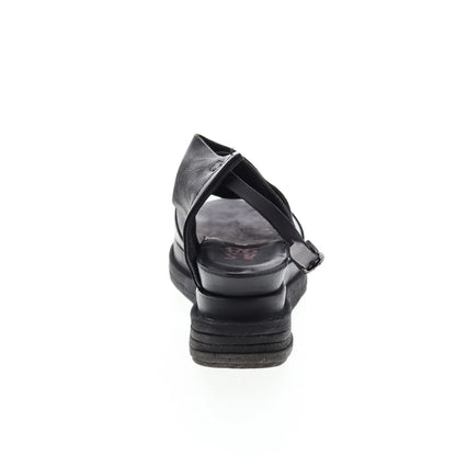 Lira A15027-101 Womens Black Leather Platform Sandals Shoes