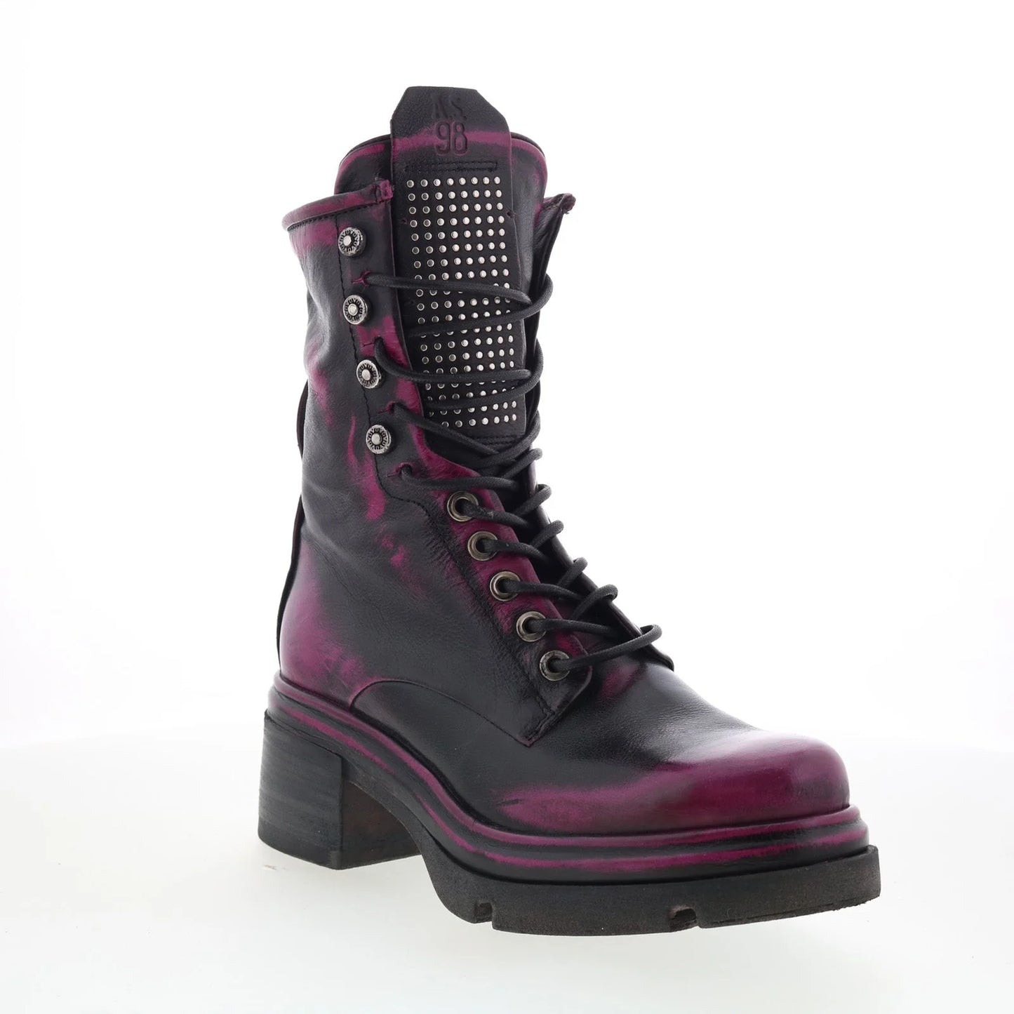 Emper Womens Black Leather Lace Up Casual Dress Boots