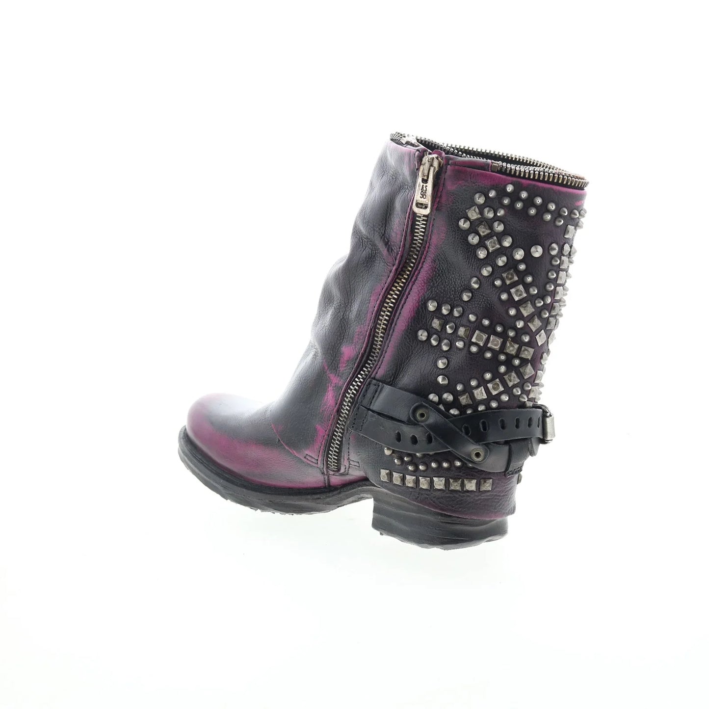Sid Womens Black Leather Zipper Casual Dress Boots
