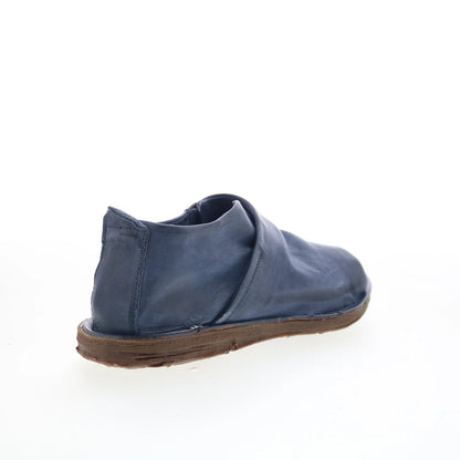 Reiley Womens Blue Leather Slip On Strap Sandals Shoes