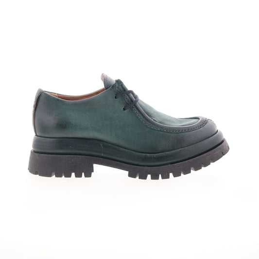 Daley Womens Green Leather Slip On Casual Dress Boots