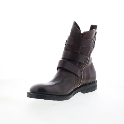 Samit Mens Brown Leather Zipper Casual Dress Boots
