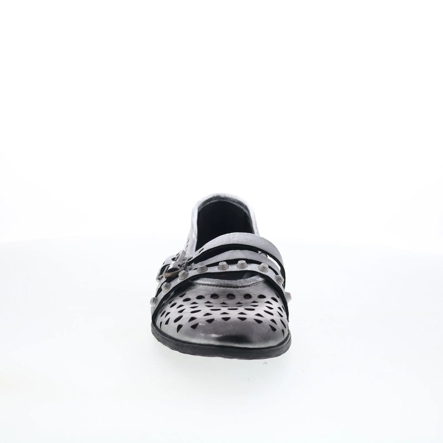 Jett Womens Silver Leather Hook & Loop Loafer Flats Shoes