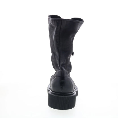Tobie Womens Black Leather Zipper Casual Dress Boots