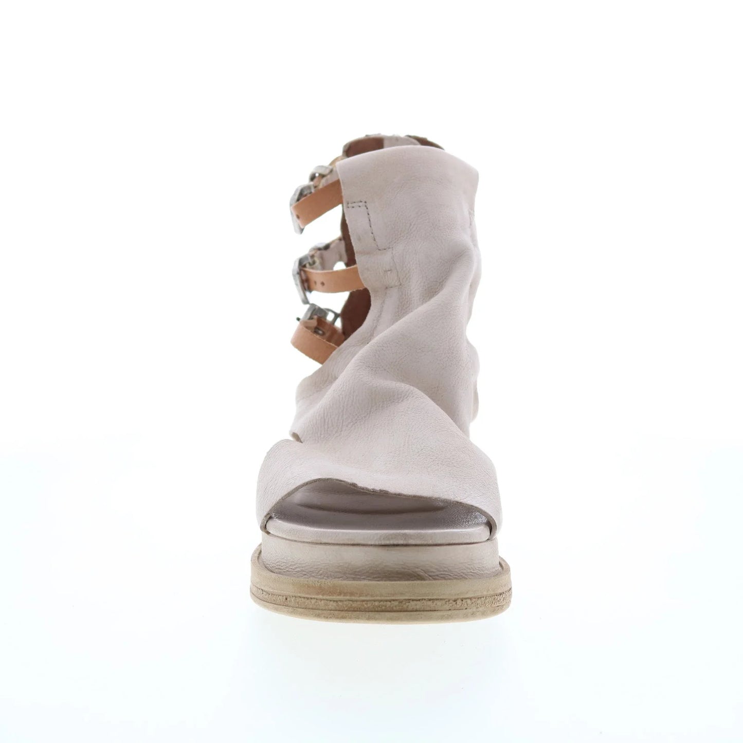 Lowry A15005-102 Womens Beige Leather Platform Sandals Shoes