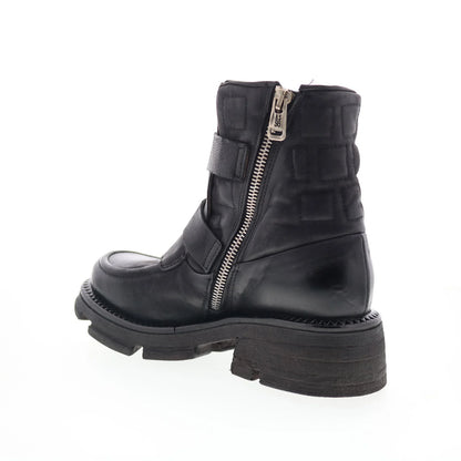 Loman Womens Black Leather Zipper Casual Dress Boots