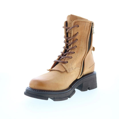 Lukie Womens Brown Leather Lace Up Casual Dress Boots