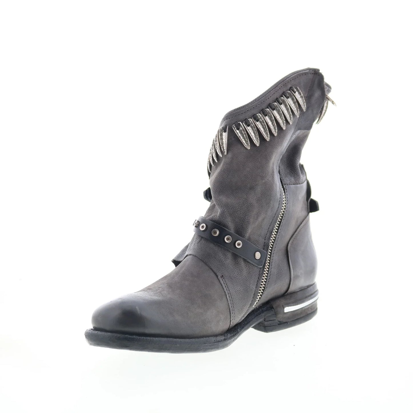 Tosh 516332-101-0001 Womens Gray Leather Zipper Casual Dress Boots
