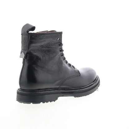 Renald Mens Black Leather Zipper Casual Dress Boots