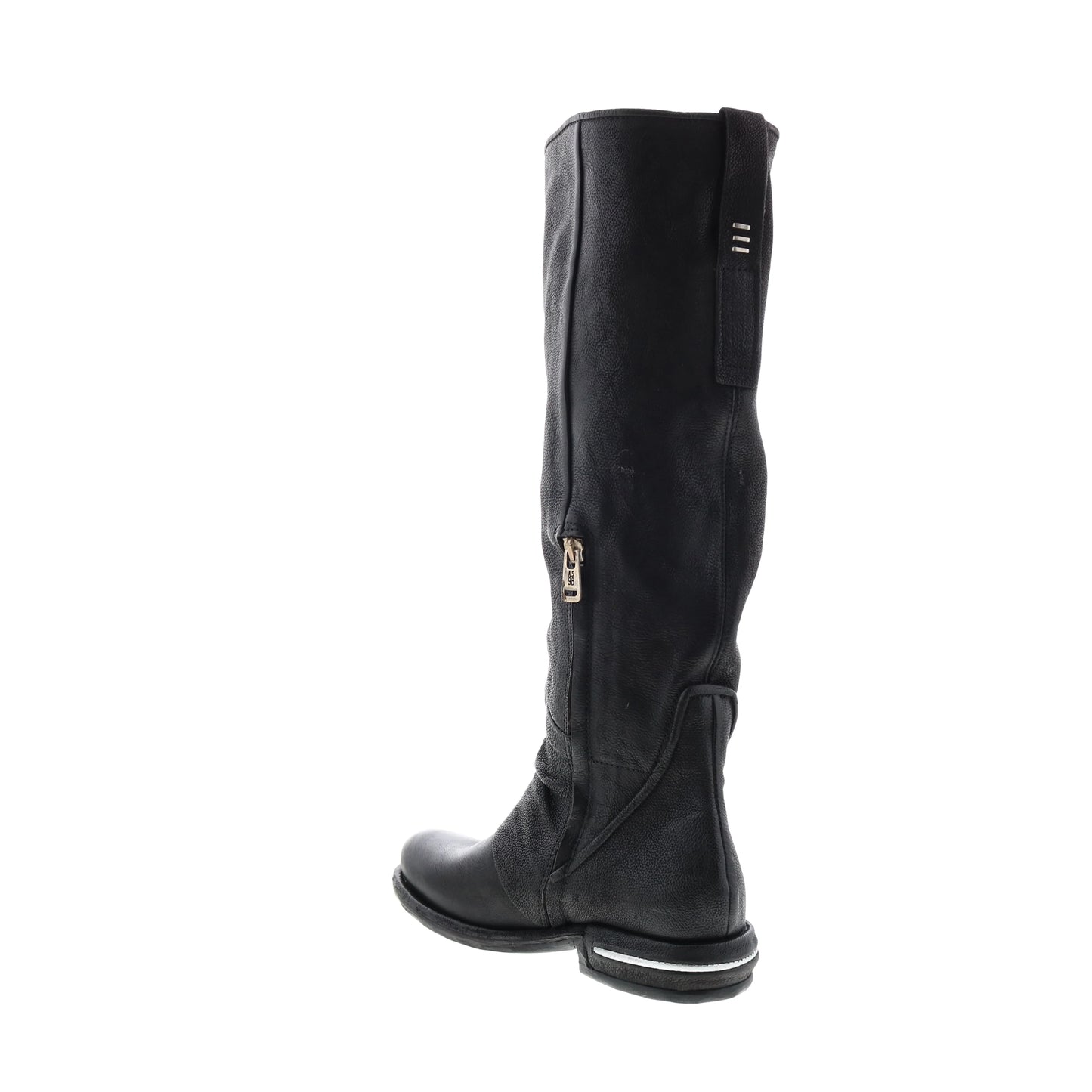 Tye 516338-201 Womens Black Leather Zipper Knee High Boots