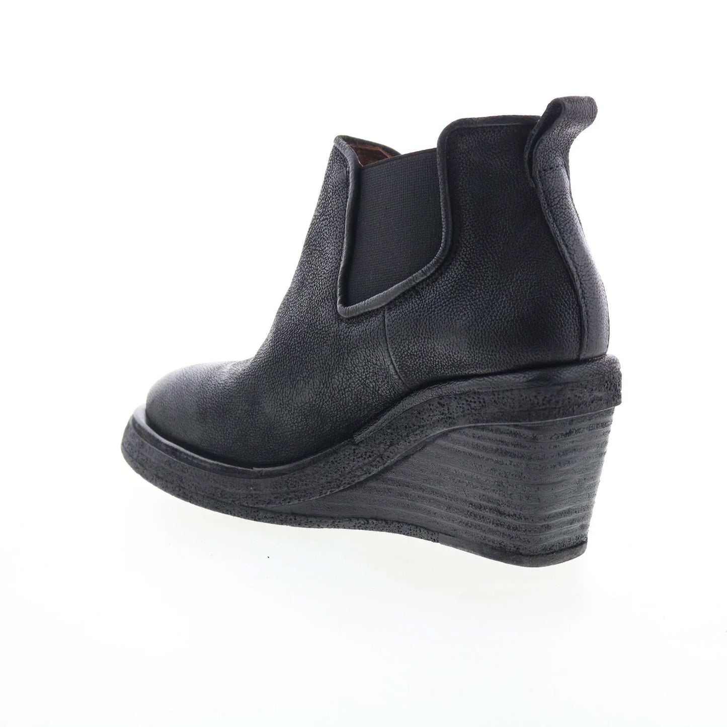 Talen Womens Black Leather Slip On Ankle & Booties Boots