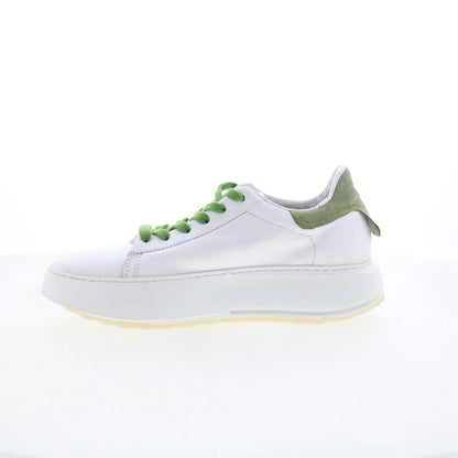 Hannie Womens White Leather Lace Up Lifestyle Sneakers Shoes