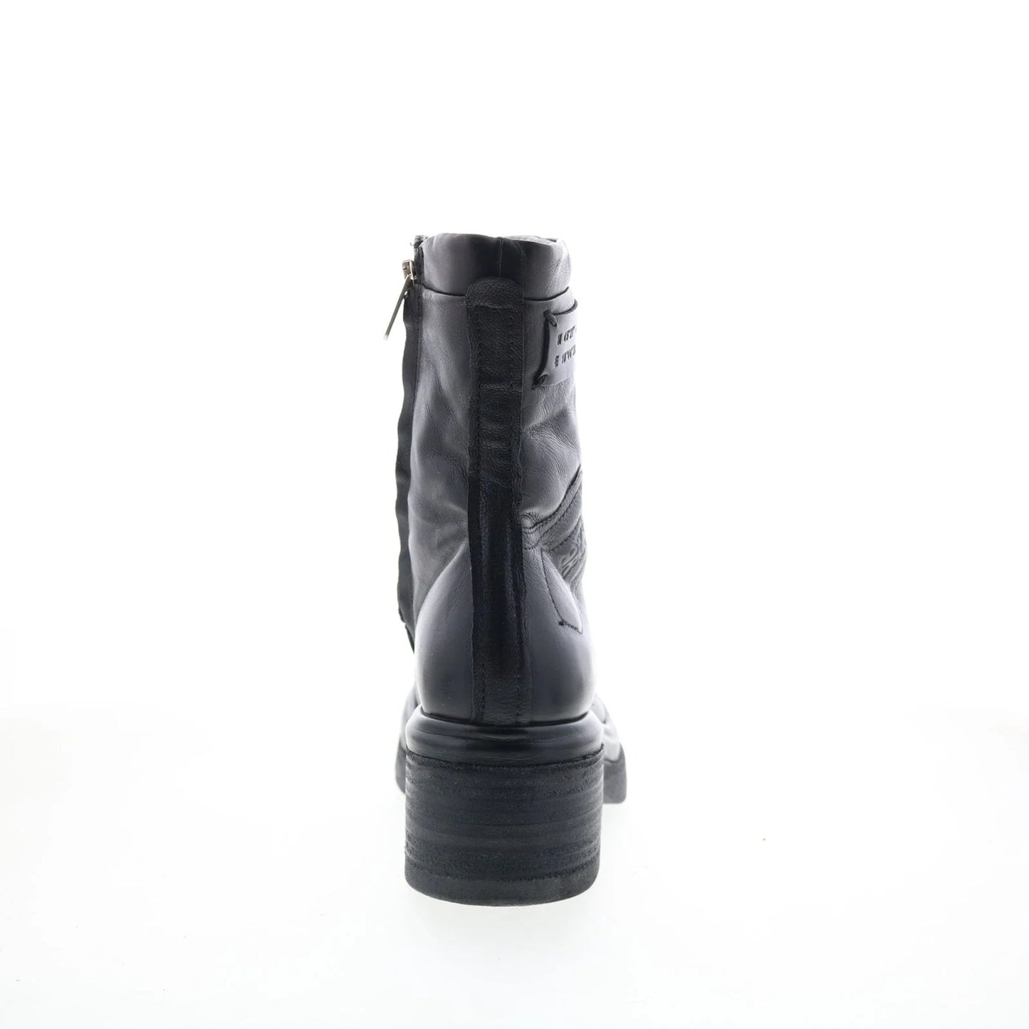 Ethel Womens Black Leather Zipper Casual Dress Boots