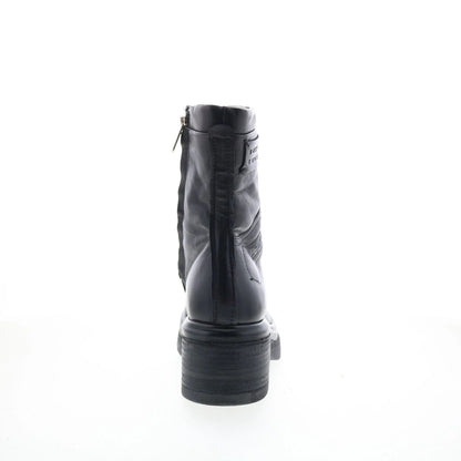 Ethel Womens Black Leather Zipper Casual Dress Boots