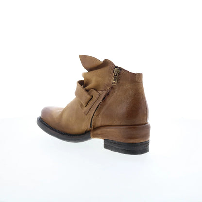 Martina Womens Brown Leather Zipper Casual Dress Boots