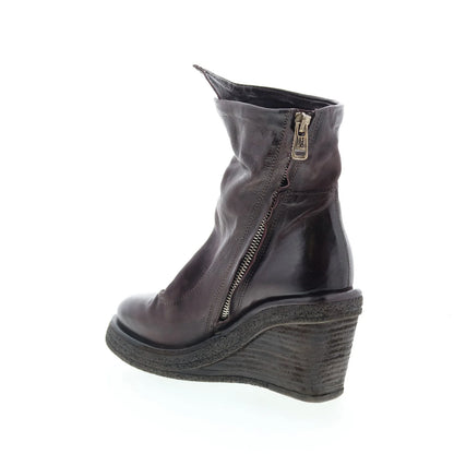 Tremont Womens Brown Leather Zipper Casual Dress Boots