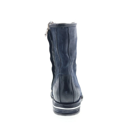 Traver Womens Blue Leather Zipper Casual Dress Boots
