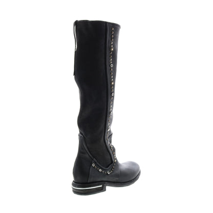 Tye 516338-201 Womens Black Leather Zipper Knee High Boots