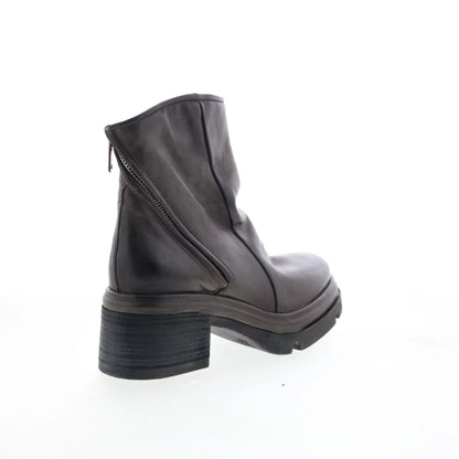 Edgar Womens Brown Leather Zipper Casual Dress Boots