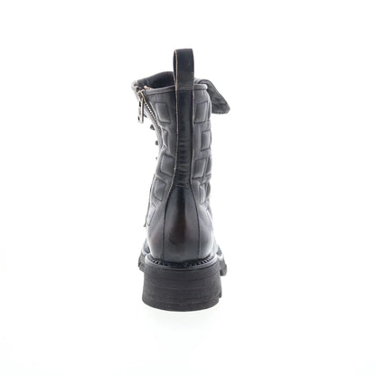 Lockwood Womens Black Leather Zipper Casual Dress Boots