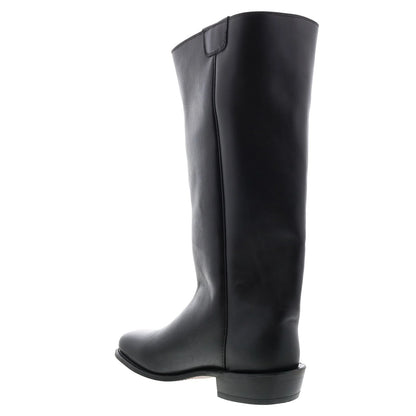 8220 Mens Black Leather Slip On Cowboy Western Boots