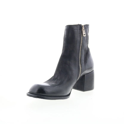 Grove Womens Black Leather Zipper Ankle & Booties Boots