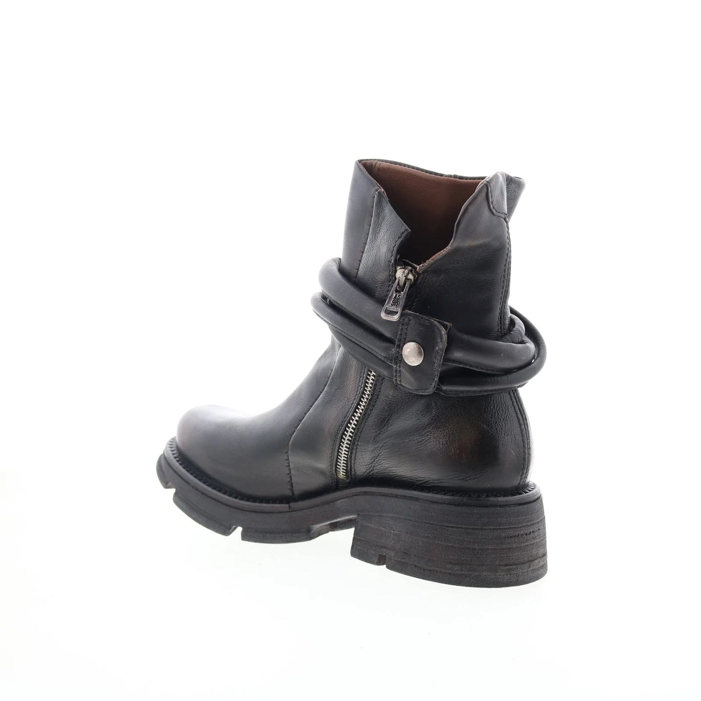 Lider Womens Black Leather Zipper Casual Dress Boots