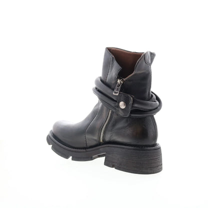 Lider Womens Black Leather Zipper Casual Dress Boots