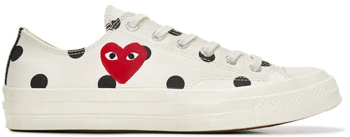 Chuck Taylor All-Star 70s Ox Comme des Garcons PLAY Polka Dot White