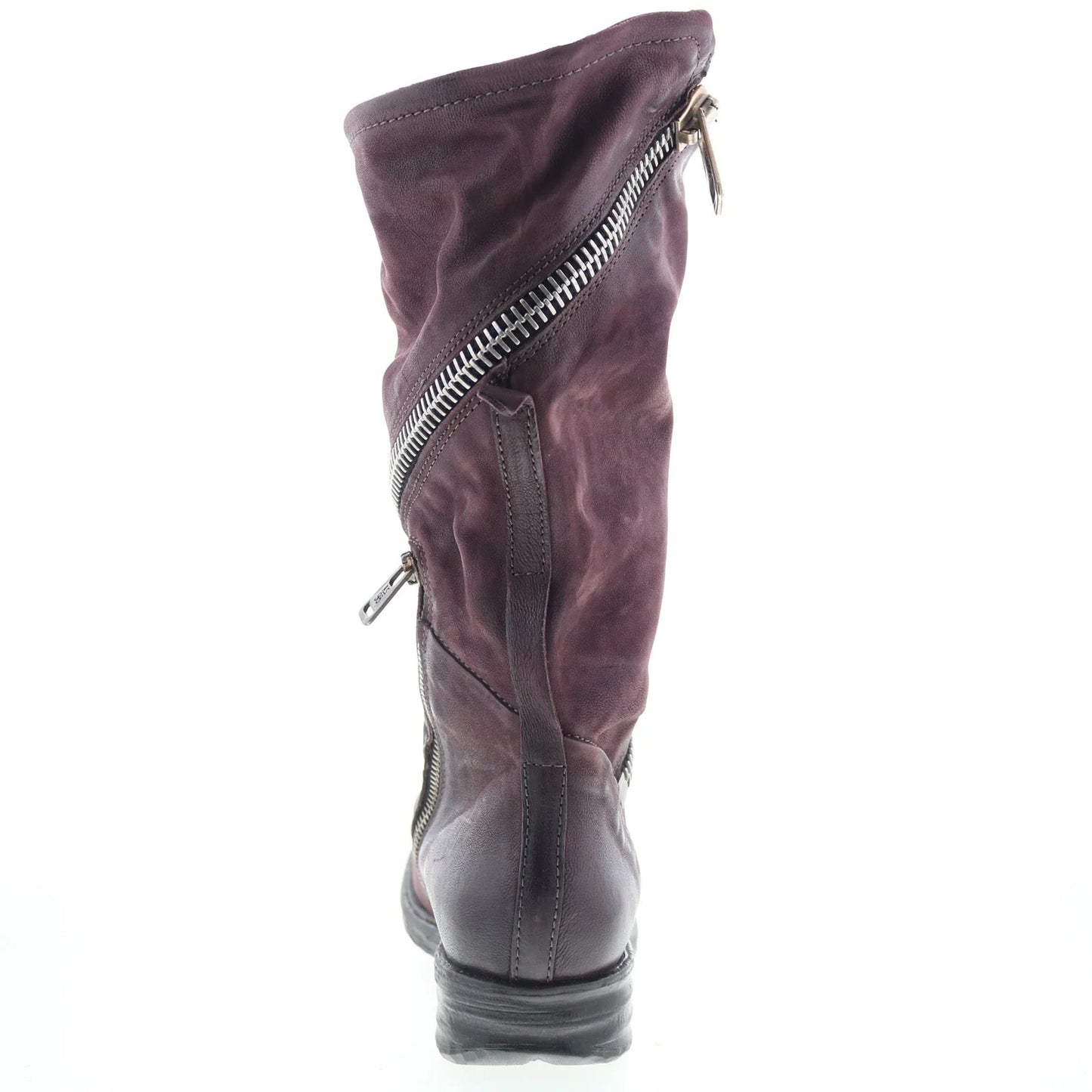 Siggs Womens Burgundy Leather Zipper Casual Dress Boots
