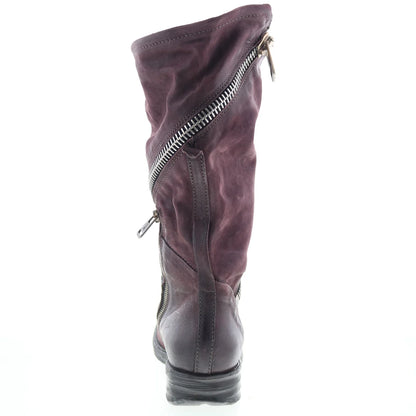 Siggs Womens Burgundy Leather Zipper Casual Dress Boots