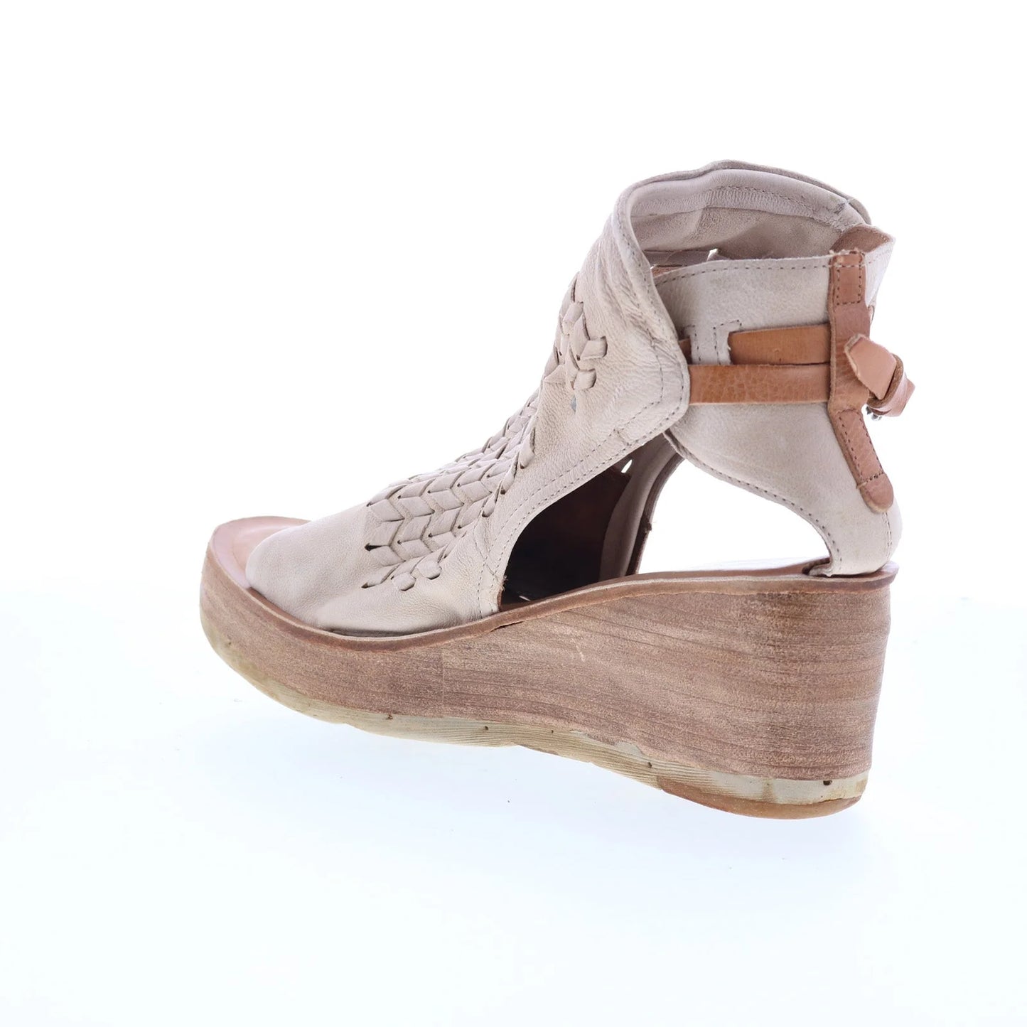 Newbury Womens Gray Leather Hook & Loop Wedges Sandals Shoes