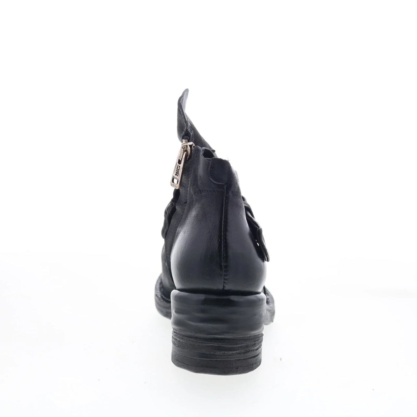 Martina Womens Black Leather Zipper Ankle & Booties Boots