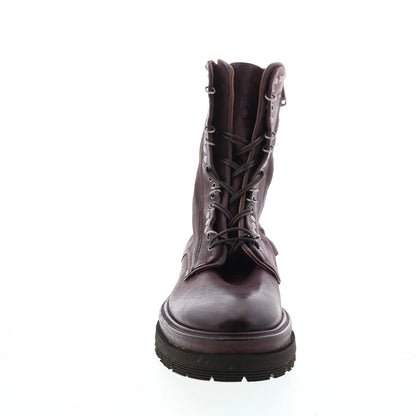 Hubie A59210-201 Womens Burgundy Leather Lace Up Casual Dress Boots