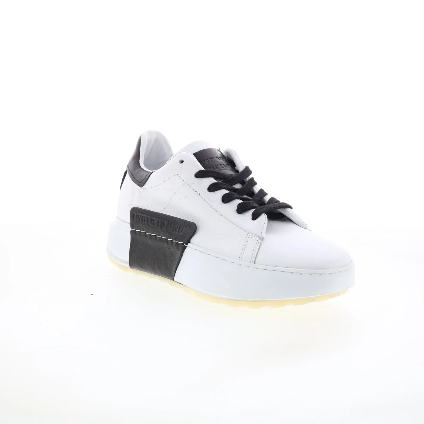 Hannie Womens White Leather Lace Up Lifestyle Sneakers Shoes