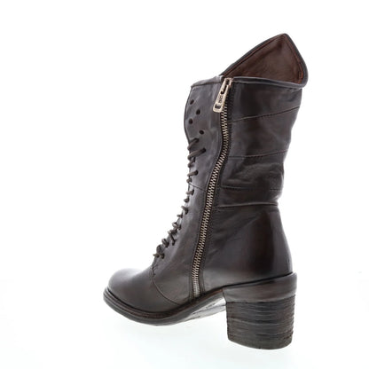 Jasper A24202-101 Womens Brown Leather Lace Up Casual Dress Boots
