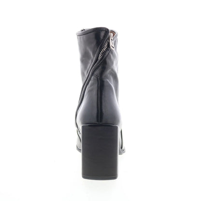 Earl Womens Black Leather Zipper Ankle & Booties Boots
