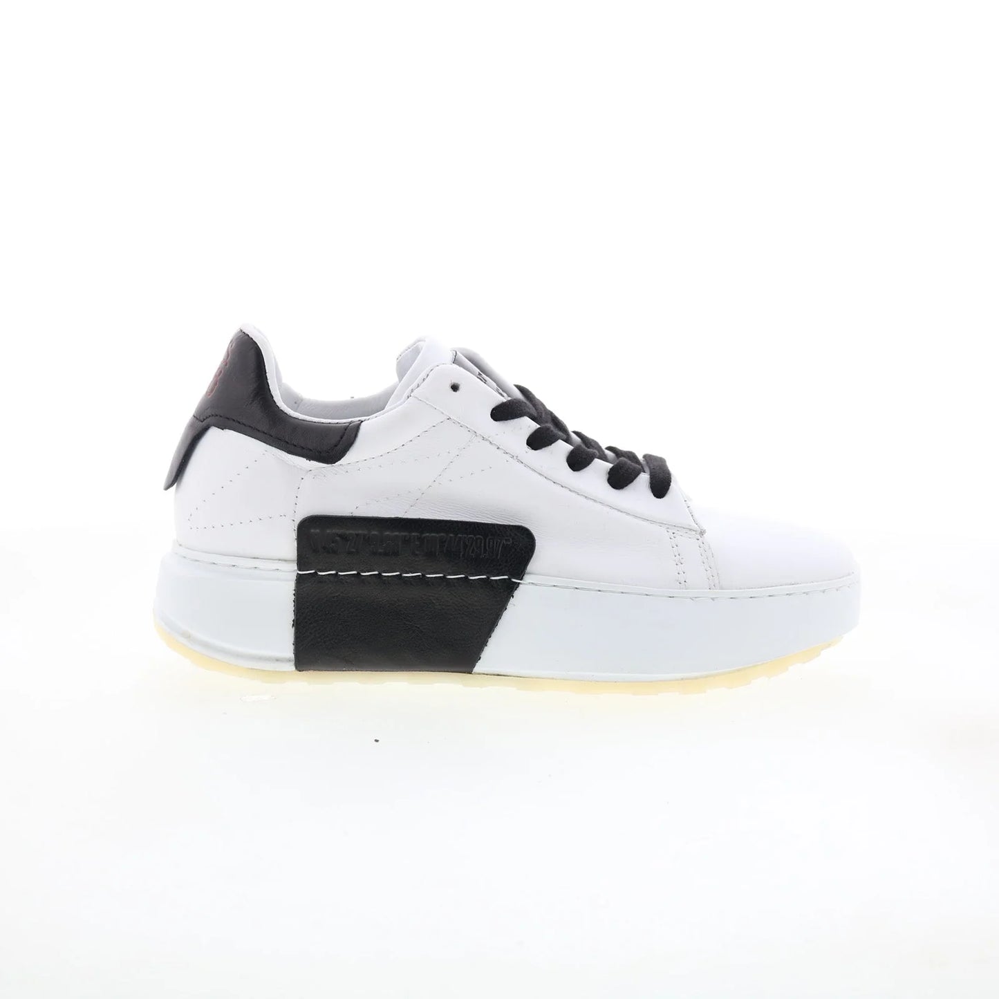 Hannie Womens White Leather Lace Up Lifestyle Sneakers Shoes