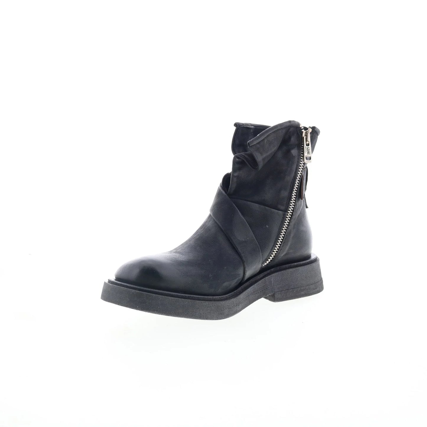 Roan Womens Black Leather Zipper Casual Dress Boots