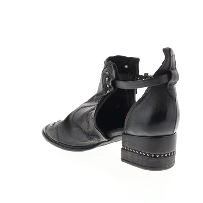 Maudie 672025-101 Womens Black Leather Heeled Sandals Shoes